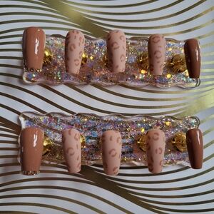 Nude Leopard Accent Press-On Nails